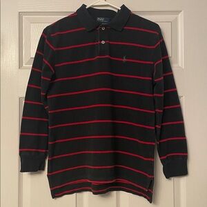 Polo by Ralph Lauren Black and Red Striped Kids Polo Shirt